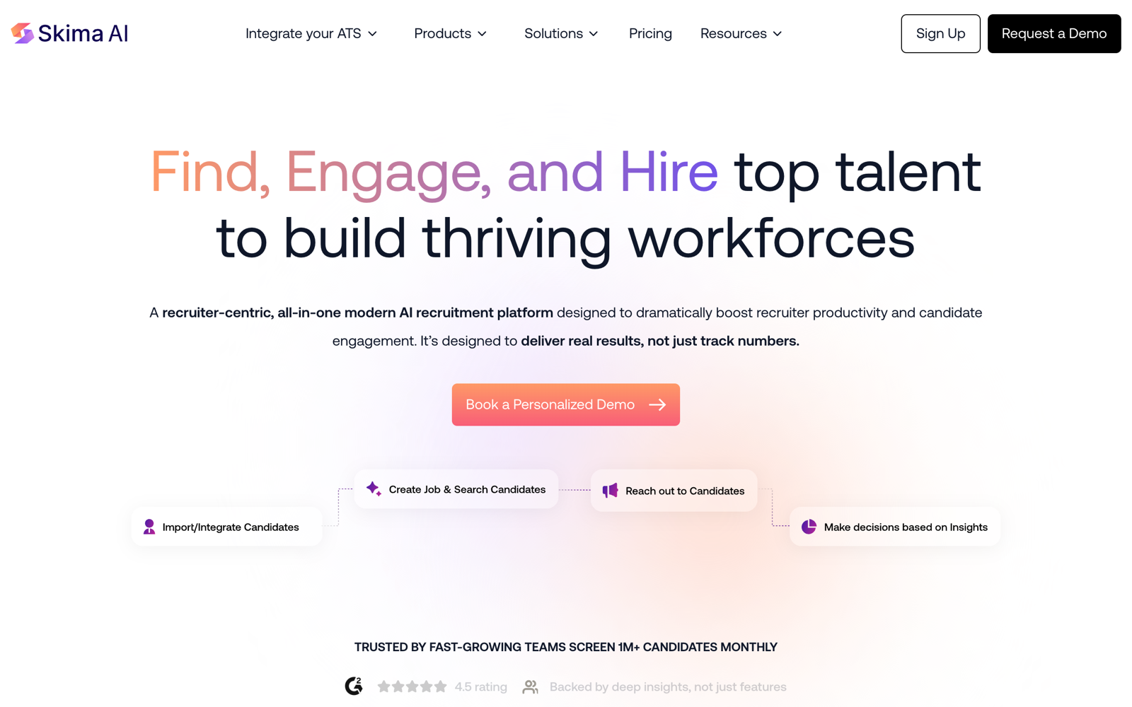 Skima AI recruitment platform for sourcing, screening, and candidate rediscovery